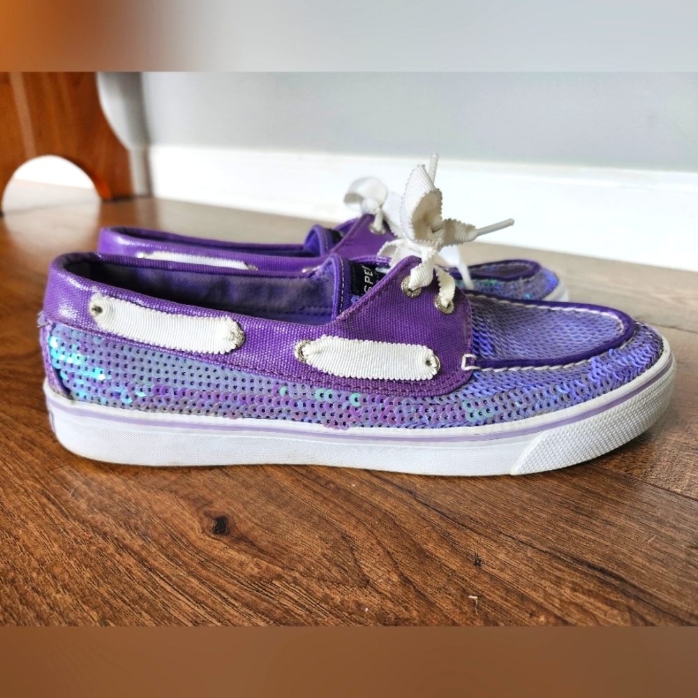Purple Sequin Sperry Shoes